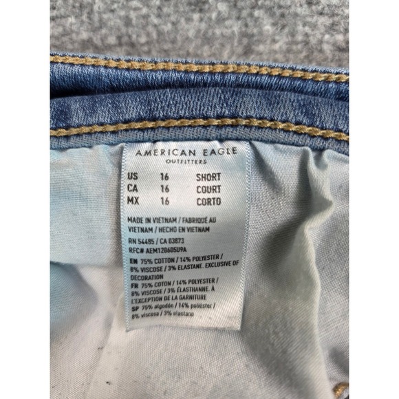 American Eagle Jeans Woments 16 Short Ne(x)t Level Stretch Skinny Blue - Picture 4 of 11